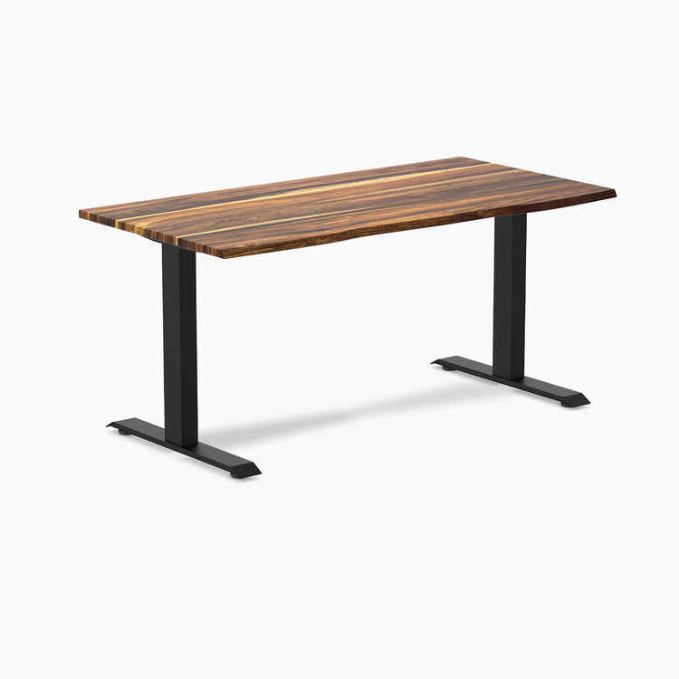 Fixed hardwood desk - Pheasantwood - black 60"