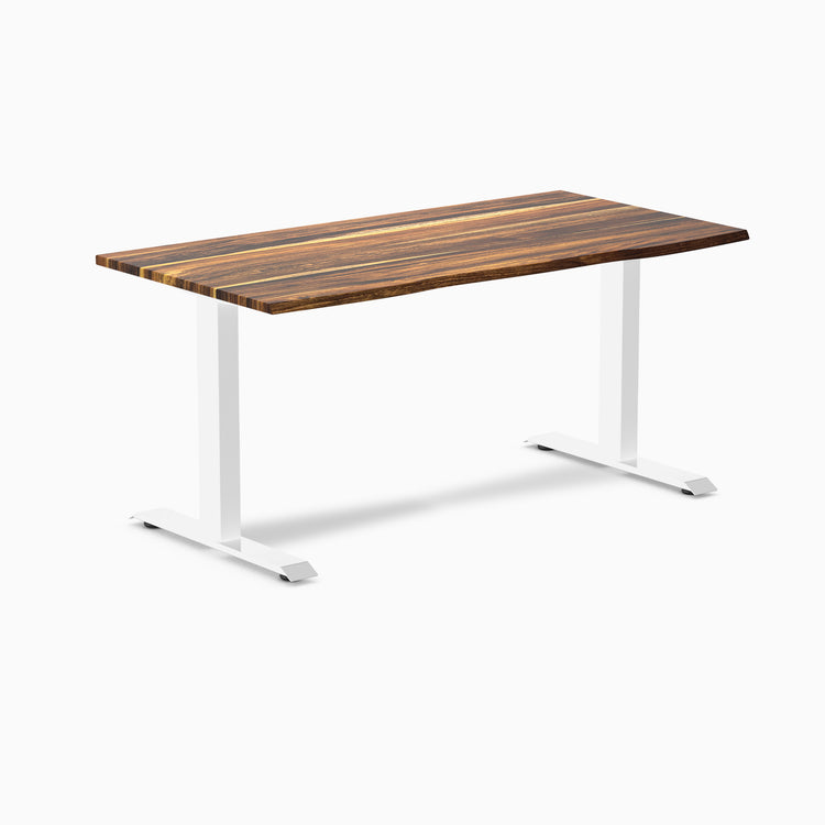 Fixed hardwood desk - Pheasantwood - white 60"