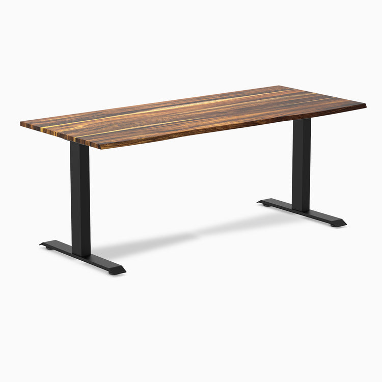 Fixed hardwood desk - Pheasantwood - black 72"