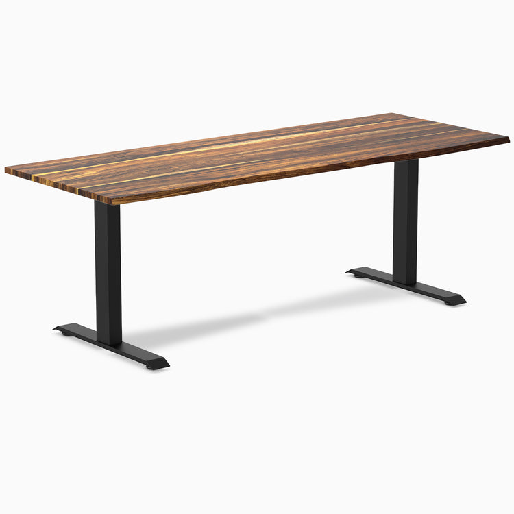 Fixed hardwood desk - Pheasantwood - black 80"