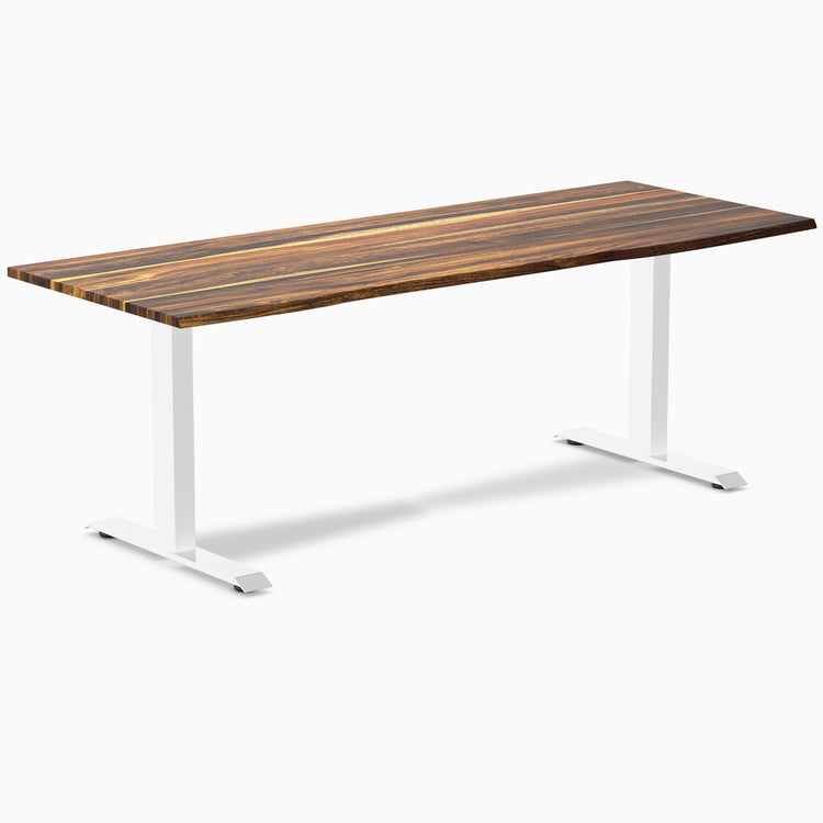 Fixed hardwood desk - Pheasantwood - white 80"