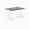 Fixed hardwood resin desk - pheasantwood blue river - white 48"