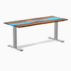 Fixed hardwood resin desk - pheasantwood blue river - grey 72"