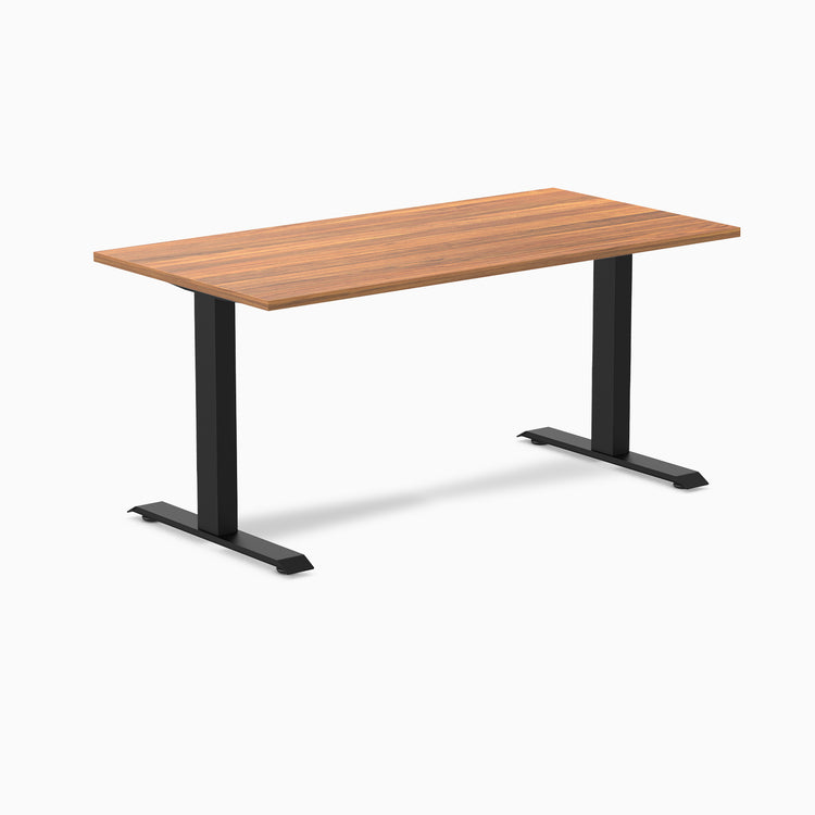 Fixed melamine desk - Melamine prime oak - black 60"