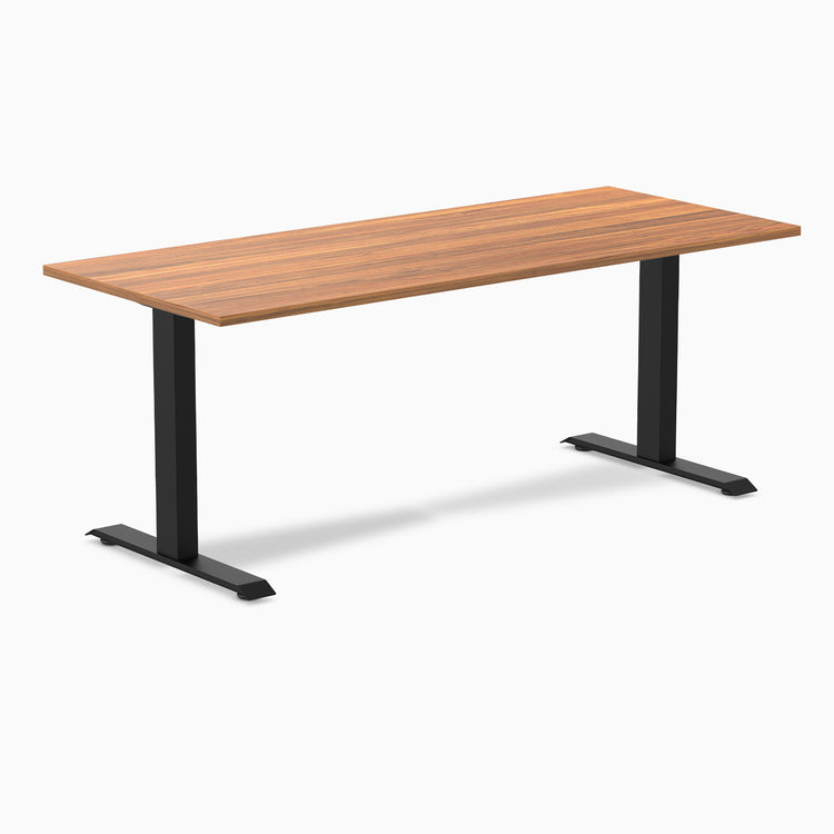 Fixed melamine desk - Melamine prime oak - black 72"