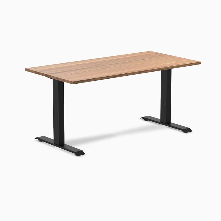 Fixed hardwood desk - Red Oak - black 60"