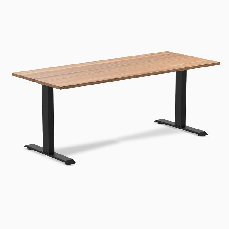 Fixed hardwood desk - Red Oak - black 72"