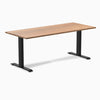 Fixed hardwood desk - Red Oak - black 72"