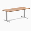 Fixed hardwood desk - Red Oak - grey 72"