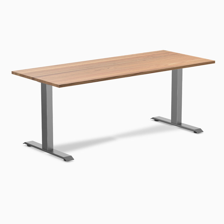 Fixed hardwood desk - Red Oak - space grey 72"