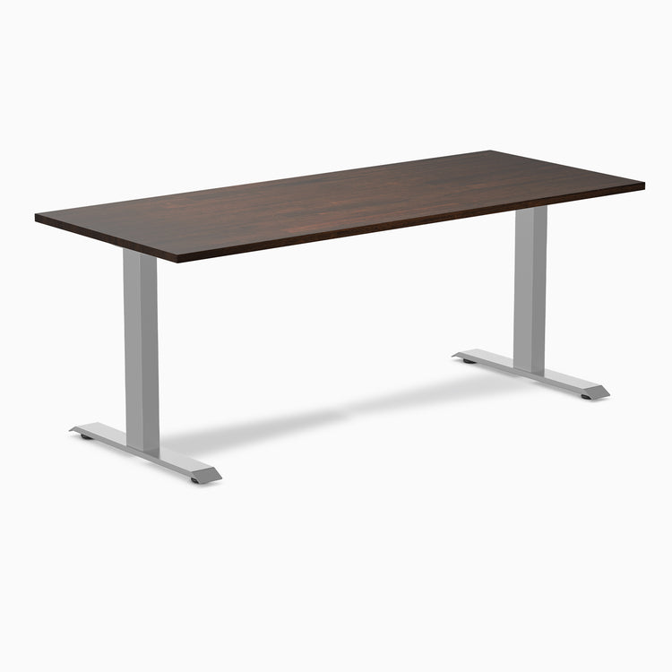 Fixed Rubberwood desk - Dark Walnut - grey 72"