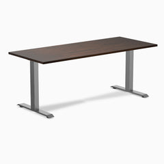 Fixed Rubberwood desk - Dark Walnut - space grey 72"