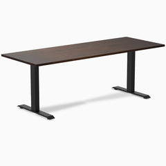 Fixed Rubberwood desk - Dark Walnut - black 80"