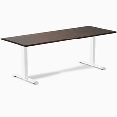 Fixed Rubberwood desk - Dark Walnut - white 80"