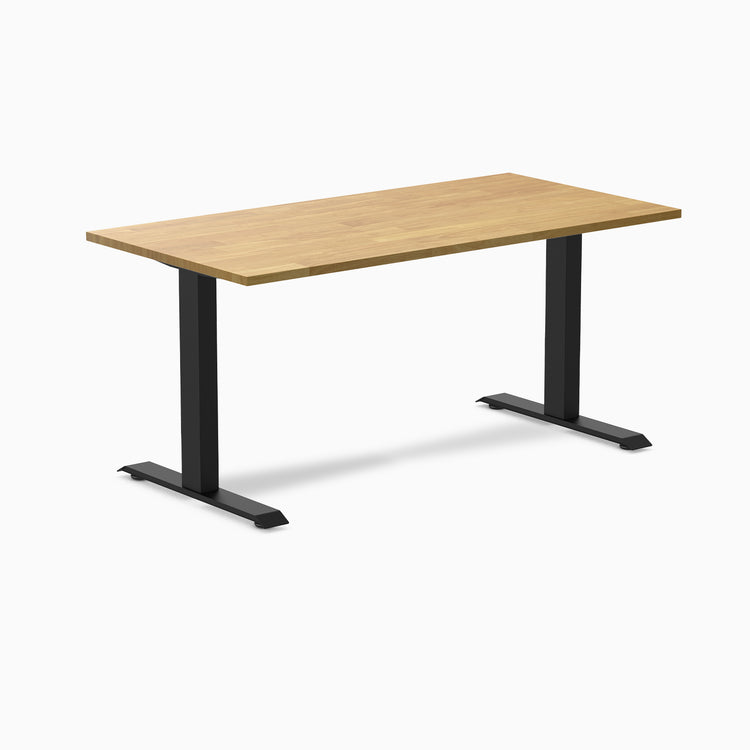 Fixed Rubberwood desk - Light Oak - black 60"