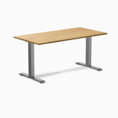 Fixed Rubberwood desk - Light oak - space grey 60"