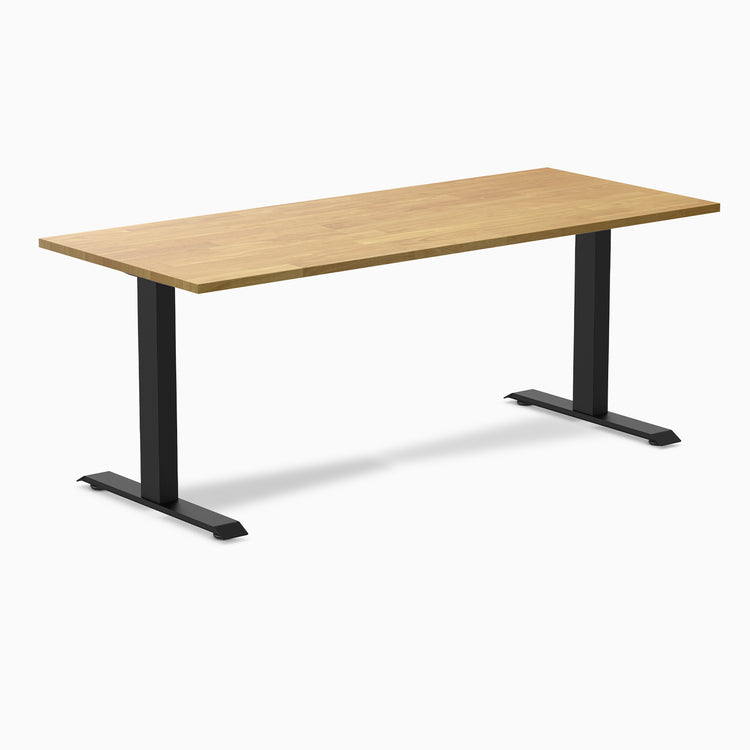 Fixed Rubberwood desk - Light Oak - black 72"