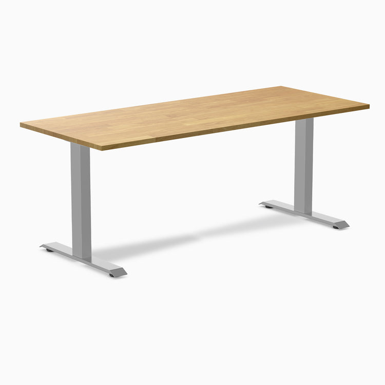 Fixed Rubberwood desk - Light Oak - grey 72"