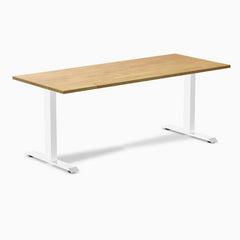 Fixed Rubberwood desk - Light Oak - white 72"