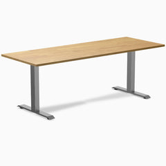 Fixed Rubberwood desk - Light Oak - space grey 80"