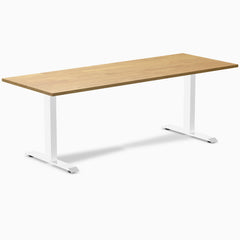 Fixed Rubberwood desk - Light Oak - white 80"