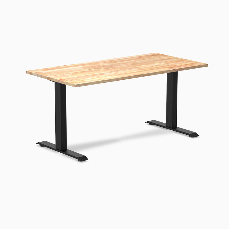 Fixed Rubberwood desk - Natural - black 60"