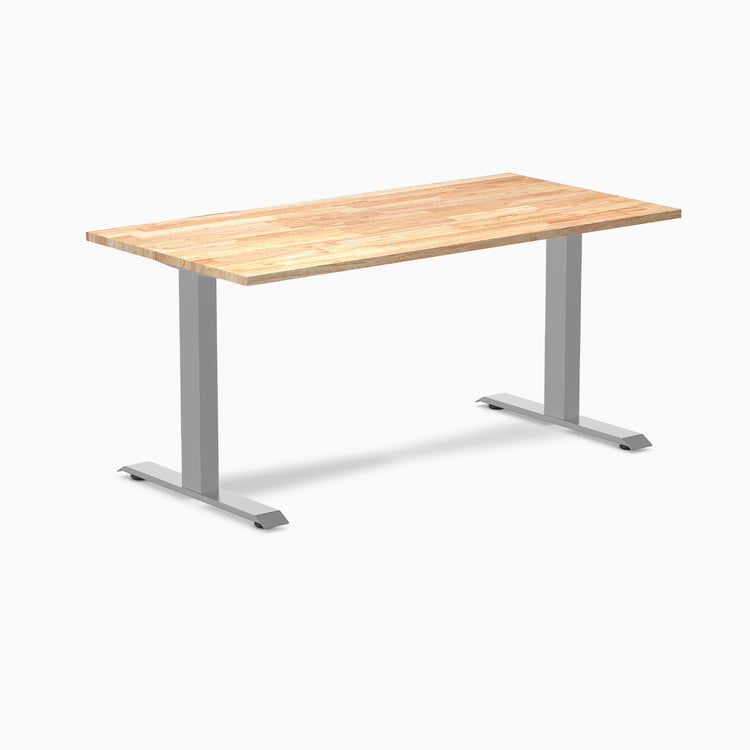 Fixed Rubberwood desk - Natural - grey 60"