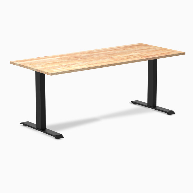 Fixed Rubberwood desk - Natural - black 72"