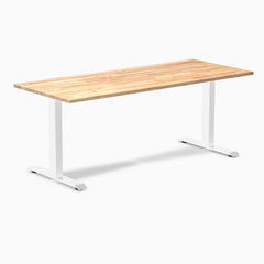 Fixed Rubberwood desk - Natural - white 72"