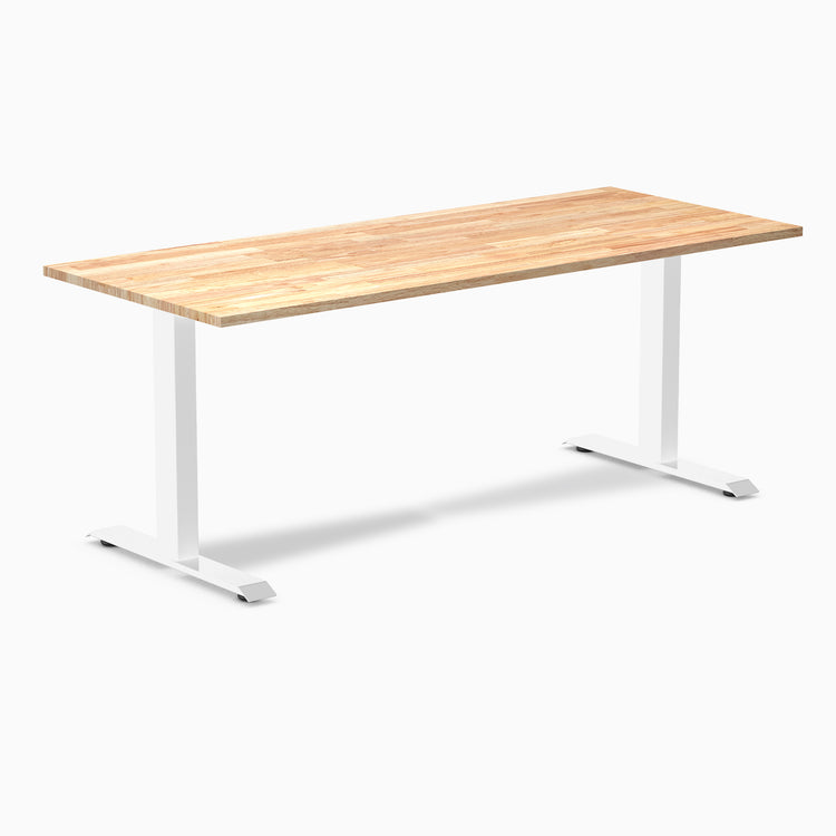 Fixed Rubberwood desk - Natural - white 72"