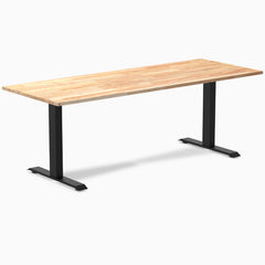 Fixed Rubberwood desk - Natural - black 80"