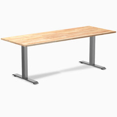Fixed Rubberwood desk - Natural - space grey 80"