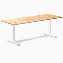 Fixed Rubberwood desk - Natural - white 80"