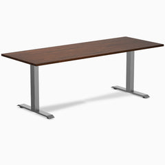 Rubberwood red walnut fixed desk 80" - space grey