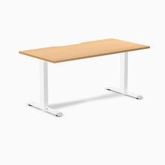 Zero scalloped fixed office desk select beech - Desky