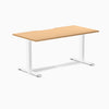 Zero scalloped fixed office desk select beech - Desky
