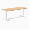 Zero scalloped fixed office desk sublime teak - Desky