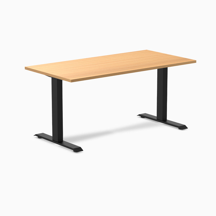 Fixed melamine desk - Melamine select beech - black 60"