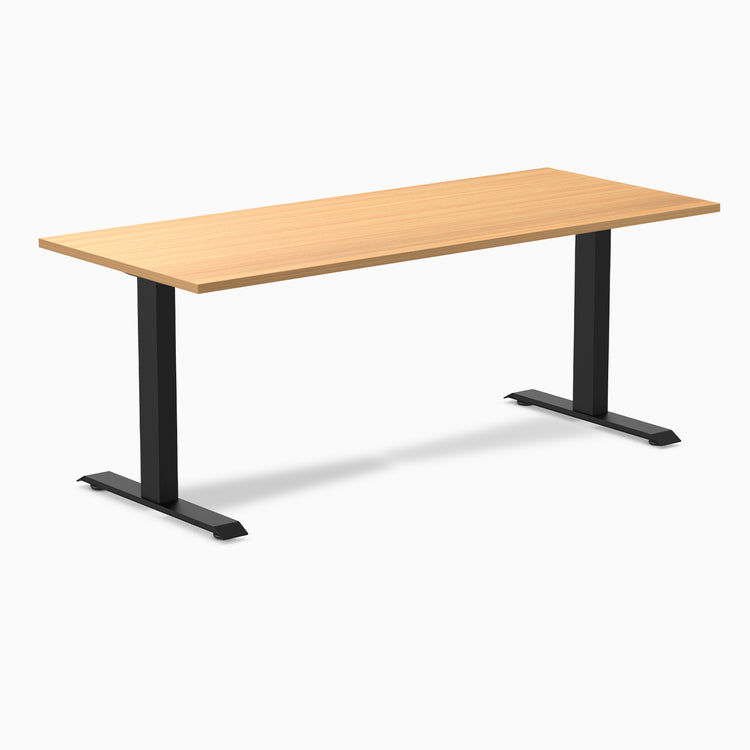 Fixed melamine desk - Melamine select beech - black 72"