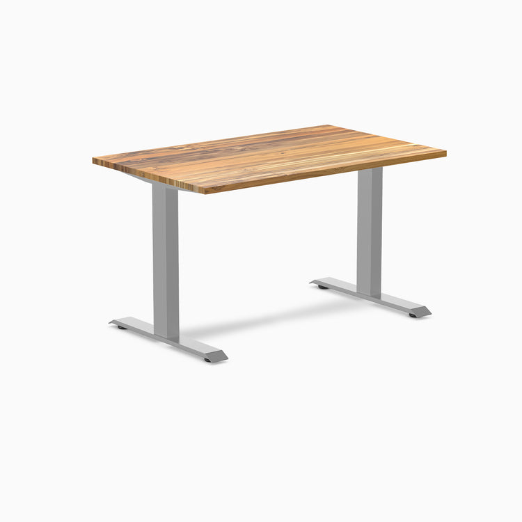 Fixed hardwood desk - Teak - grey 48"