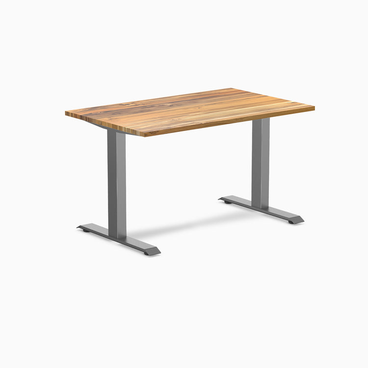 Fixed hardwood desk - Teak - space grey 48"