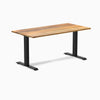 Fixed hardwood desk - Teak - black 60"