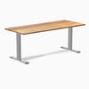 Fixed hardwood desk - Teak - grey 72"