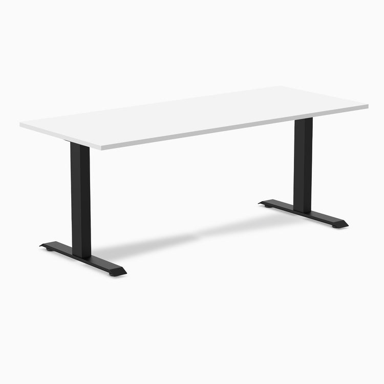 Fixed melamine desk - Melamine white - black 72"