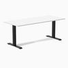 Fixed melamine desk - Melamine white - black 72"