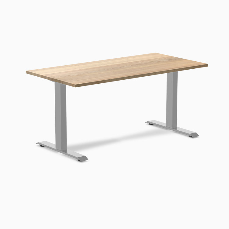 Fixed hardwood desk - White Ash - grey 60"