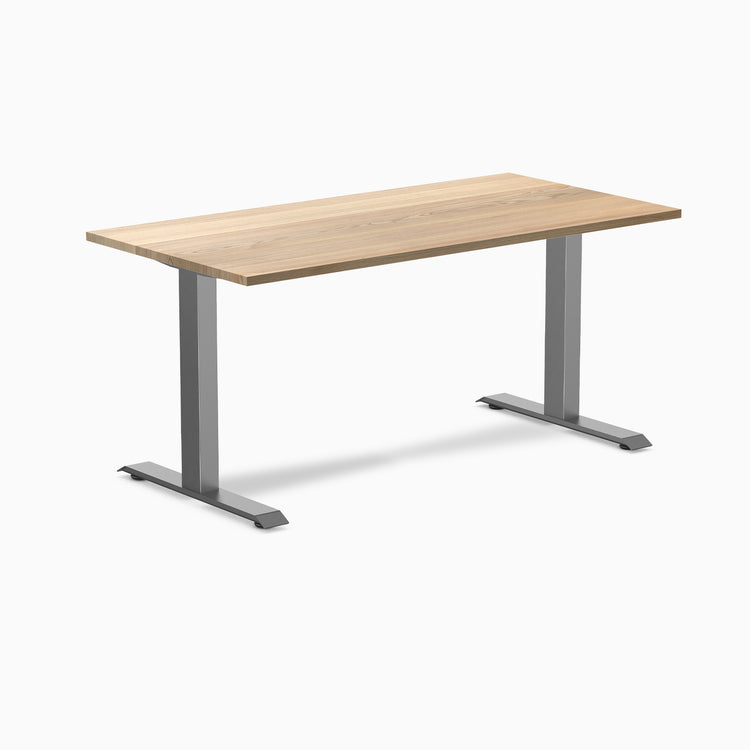 Fixed hardwood desk - White ash - space grey 60"