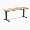 Fixed hardwood desk - White Ash - black 72"