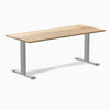 Fixed hardwood desk - White Ash - grey 72"