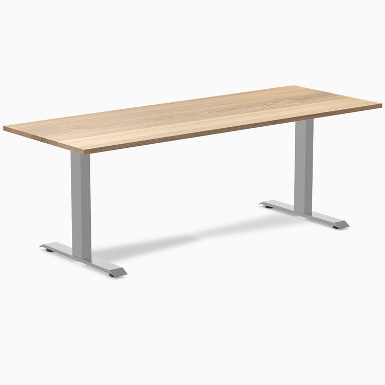 Fixed hardwood desk - White ash - grey 80"